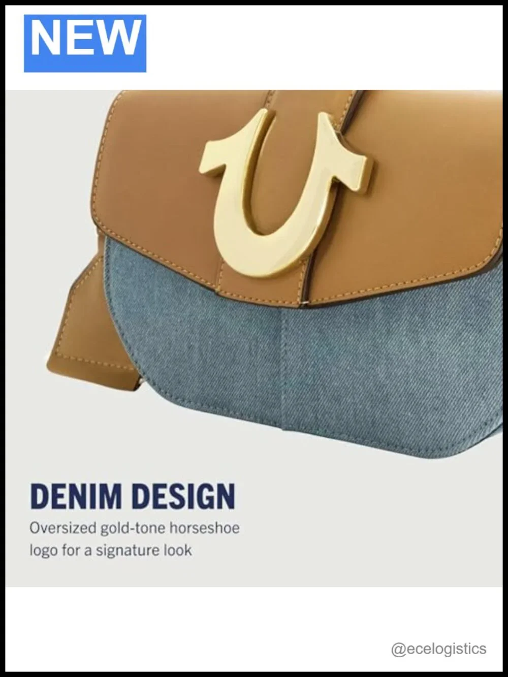 Saddle Bag, Denim & Faux Leather, Crossbody Purse